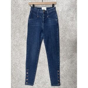 One Teaspoon Jeans Size 25 Dark Wash Preachers High Waist Stretch Skinny Organic